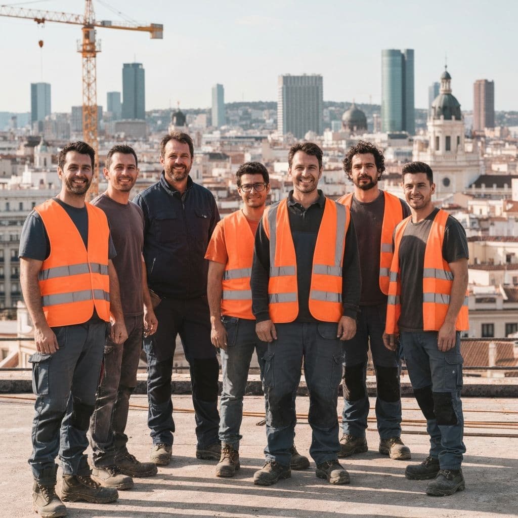 Equipo de Tejados Bellavista trabajando