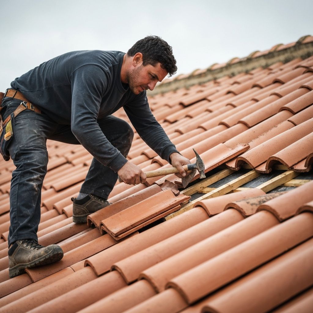 Trabajo de reparación de tejado en Collado Villalba